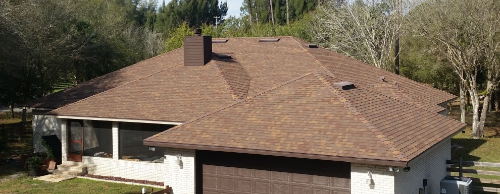 Completed architectural shingle re-roof by Richards' Roofing — Palm Bay, FL